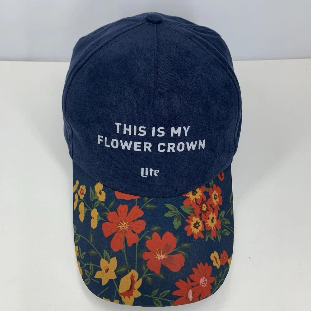 Miller Lite Hat This Is My Flower Crown Women Adjustable Soft Feel Baseball Cap